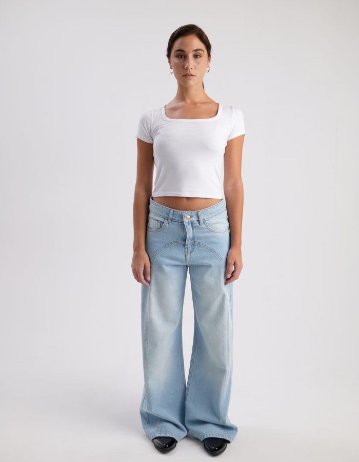 Pantalón Jean Wide Leg Dread Celeste