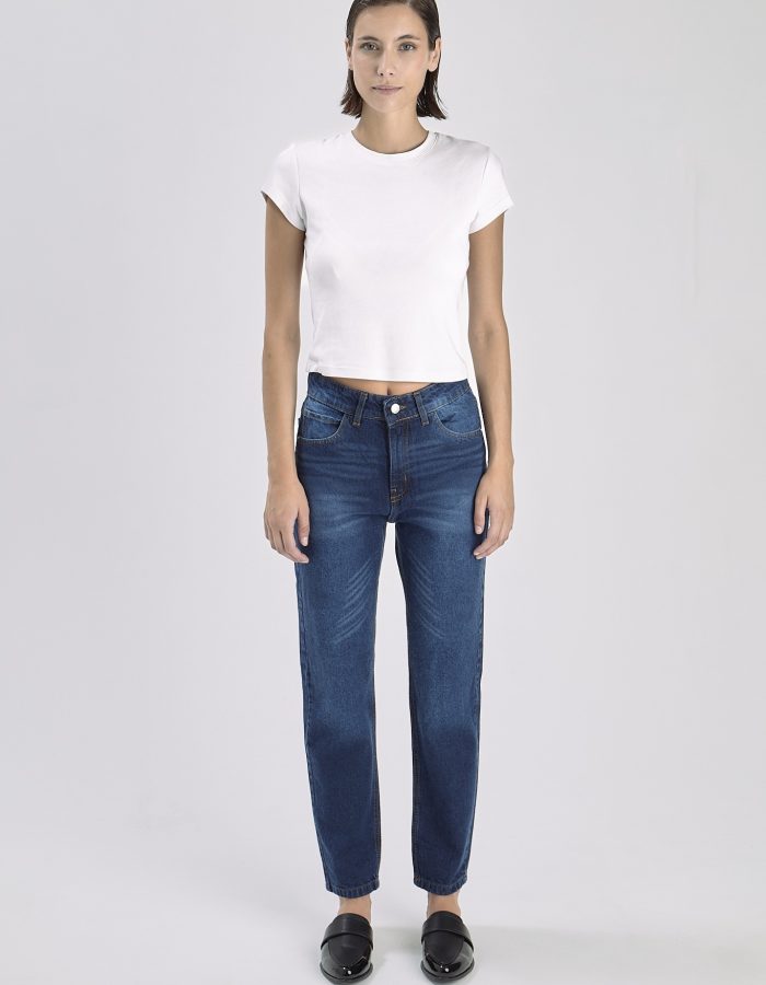 Pantalón Jean Momfit Cerati 4 Azul