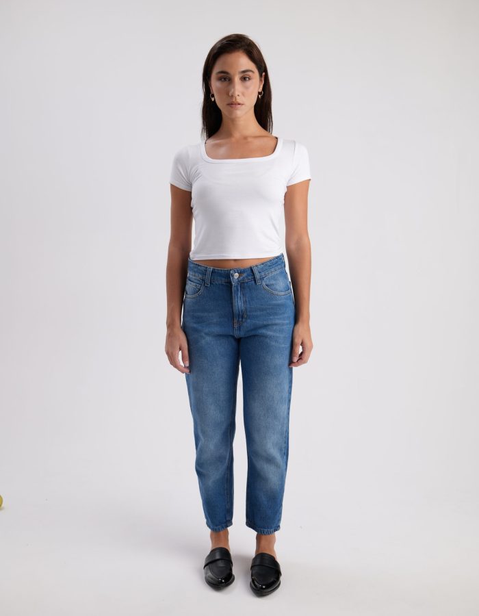 Pantalón Jean Momfit Dalla Azul