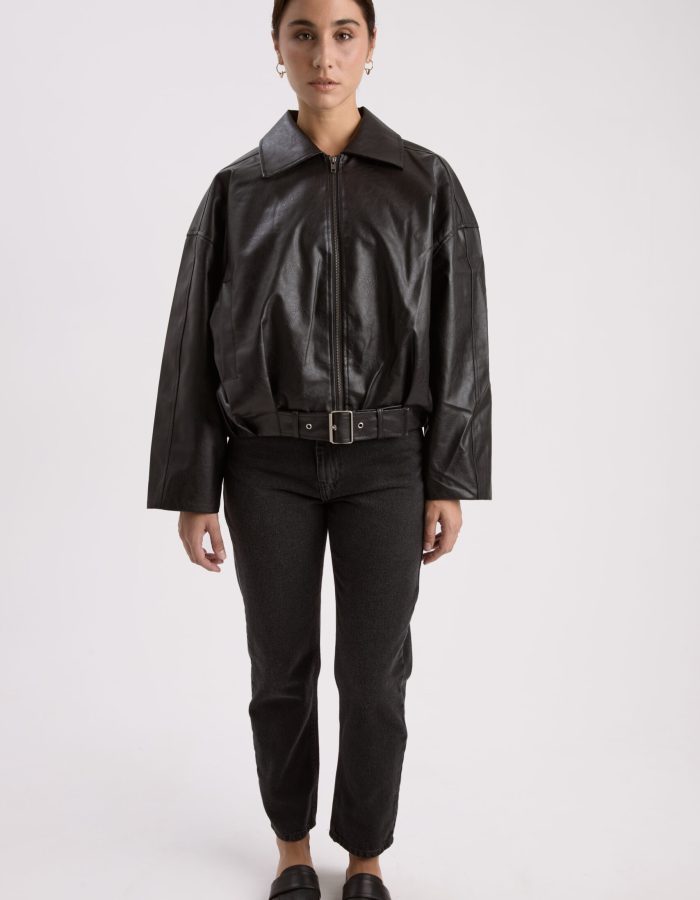 Campera Chrome Negra (Cuero)