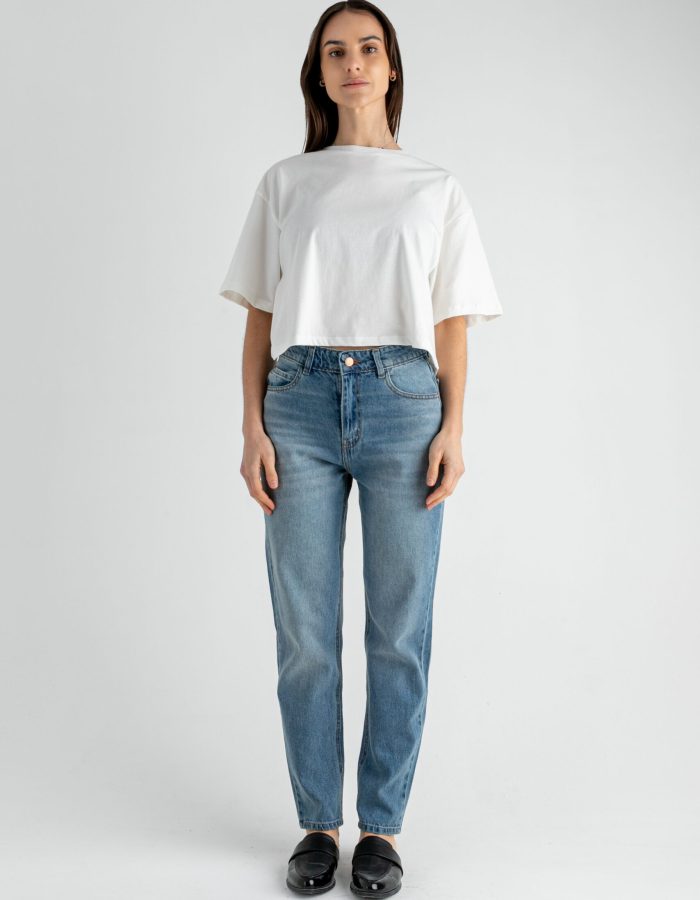 Pantalón Jean Momfit Cerati Azul Claro