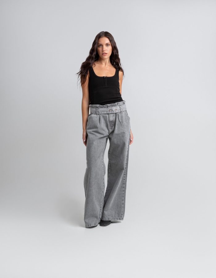 Pantalón Jean Wide Leg Catriel Gris