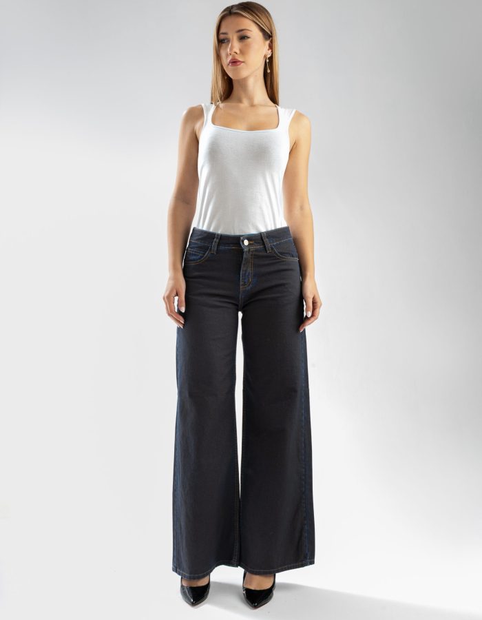 Pantalón Jean Wide Leg Debbie Negro