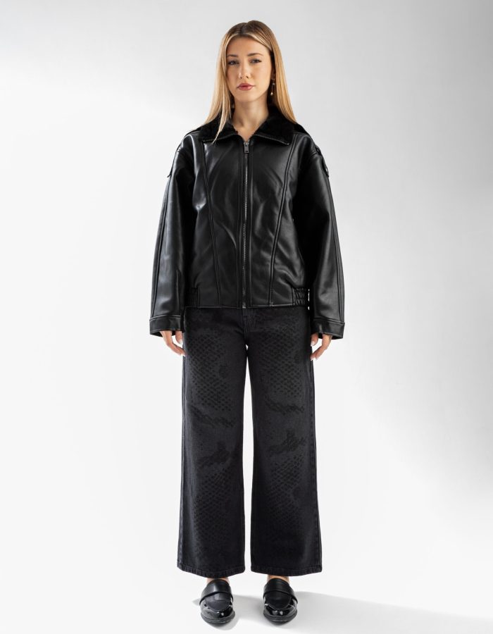 Campera Femme Negra (Cuero)
