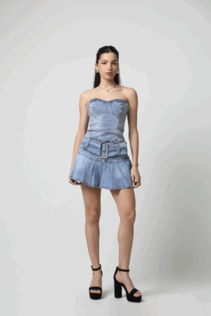 SHORT/POLLERA AMAPOLA CELESTE