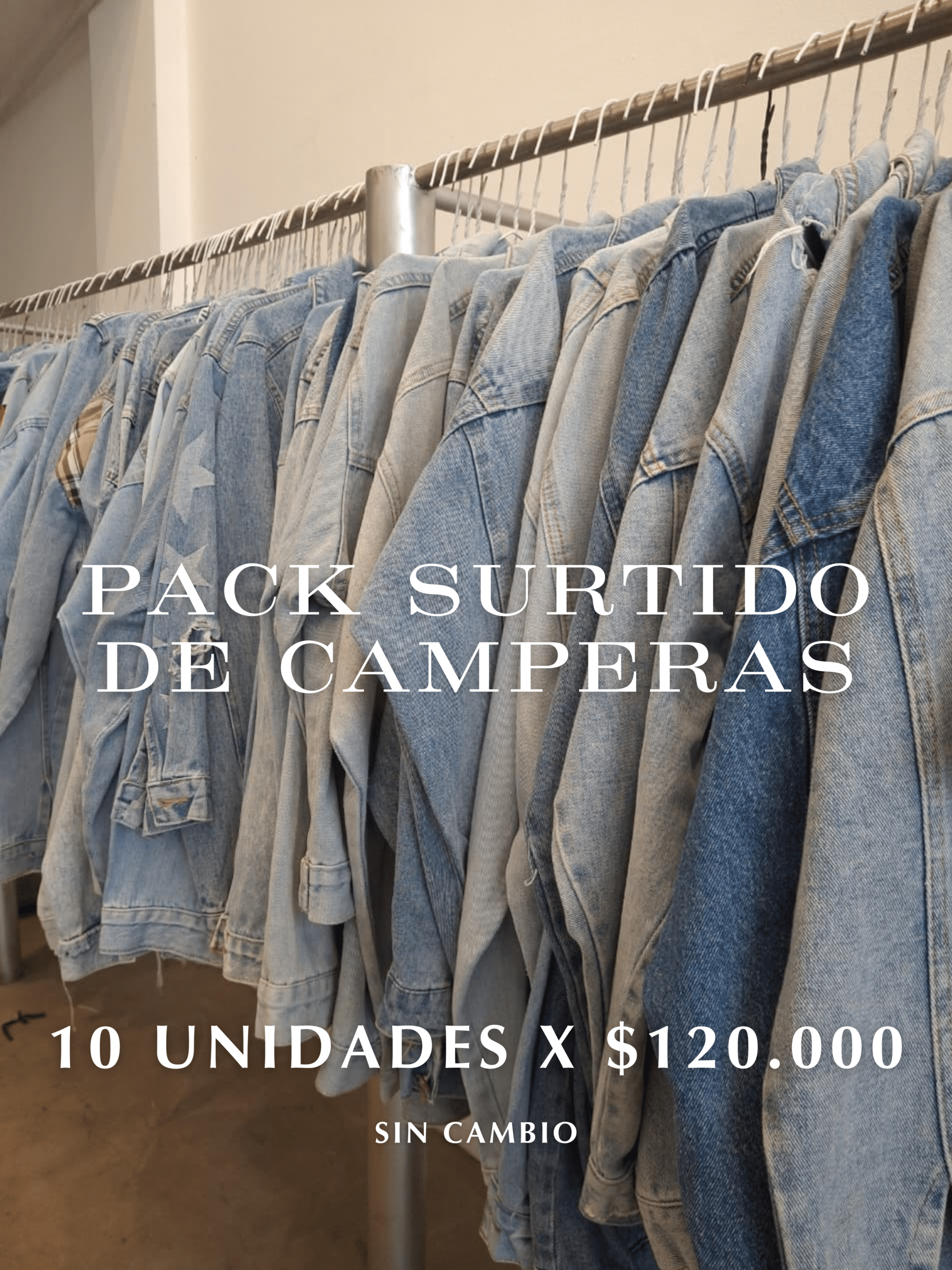 PACK CAMPERAS JEANS X10 U