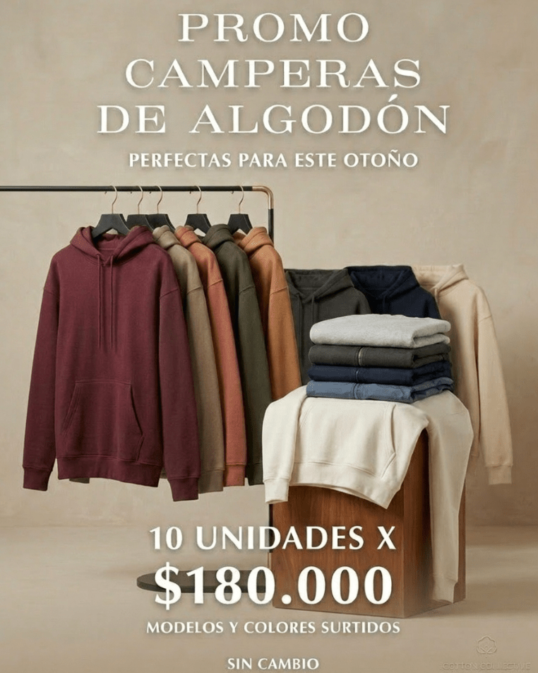 PACK CAMPERAS ALGODON X10 U