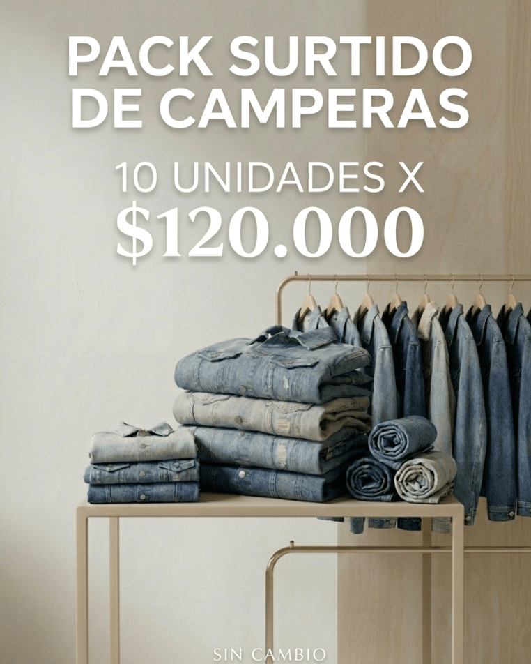 PACK CAMPERAS JEANS X10 U