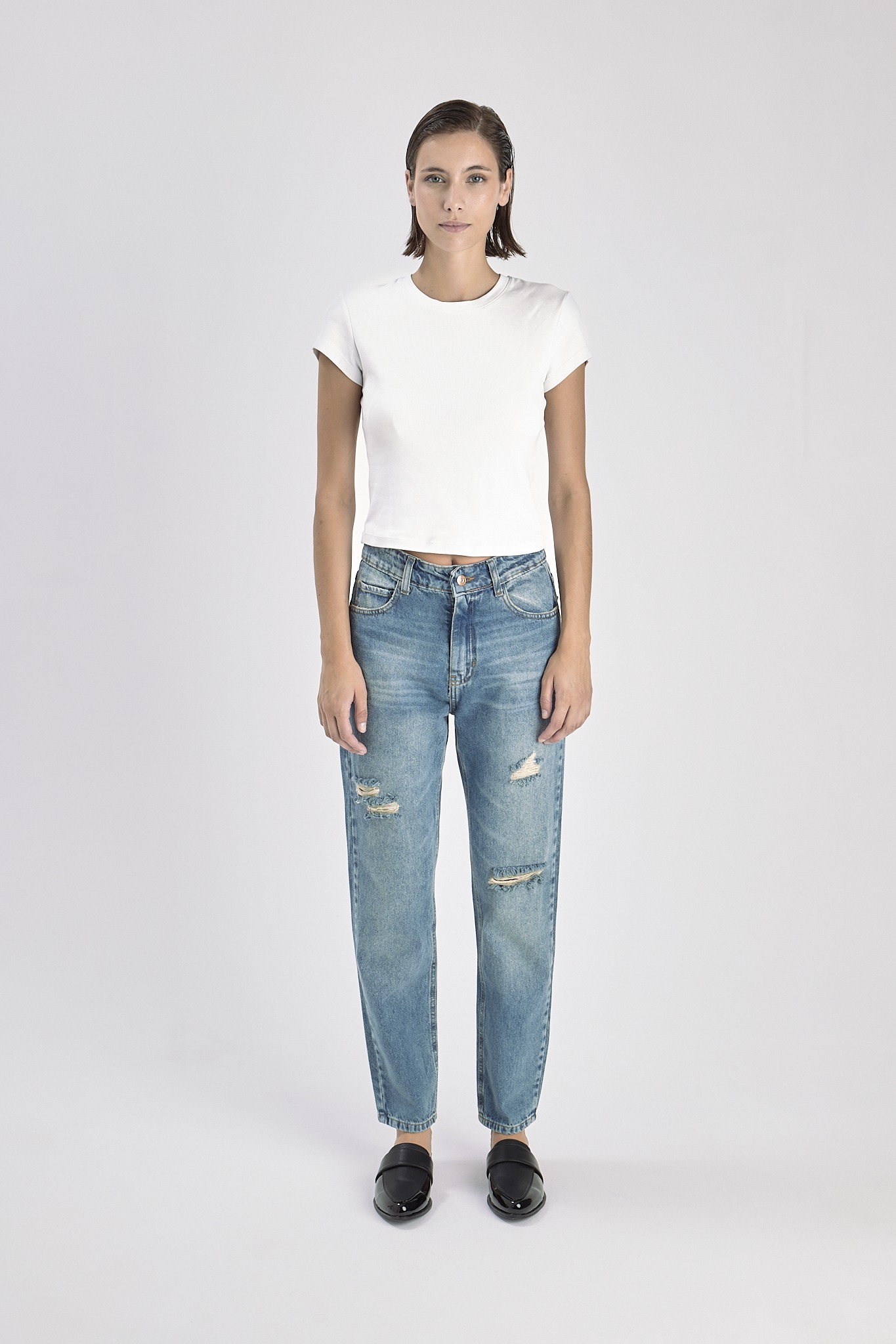Pantalón Jean Momfit Cerati 5 Azul