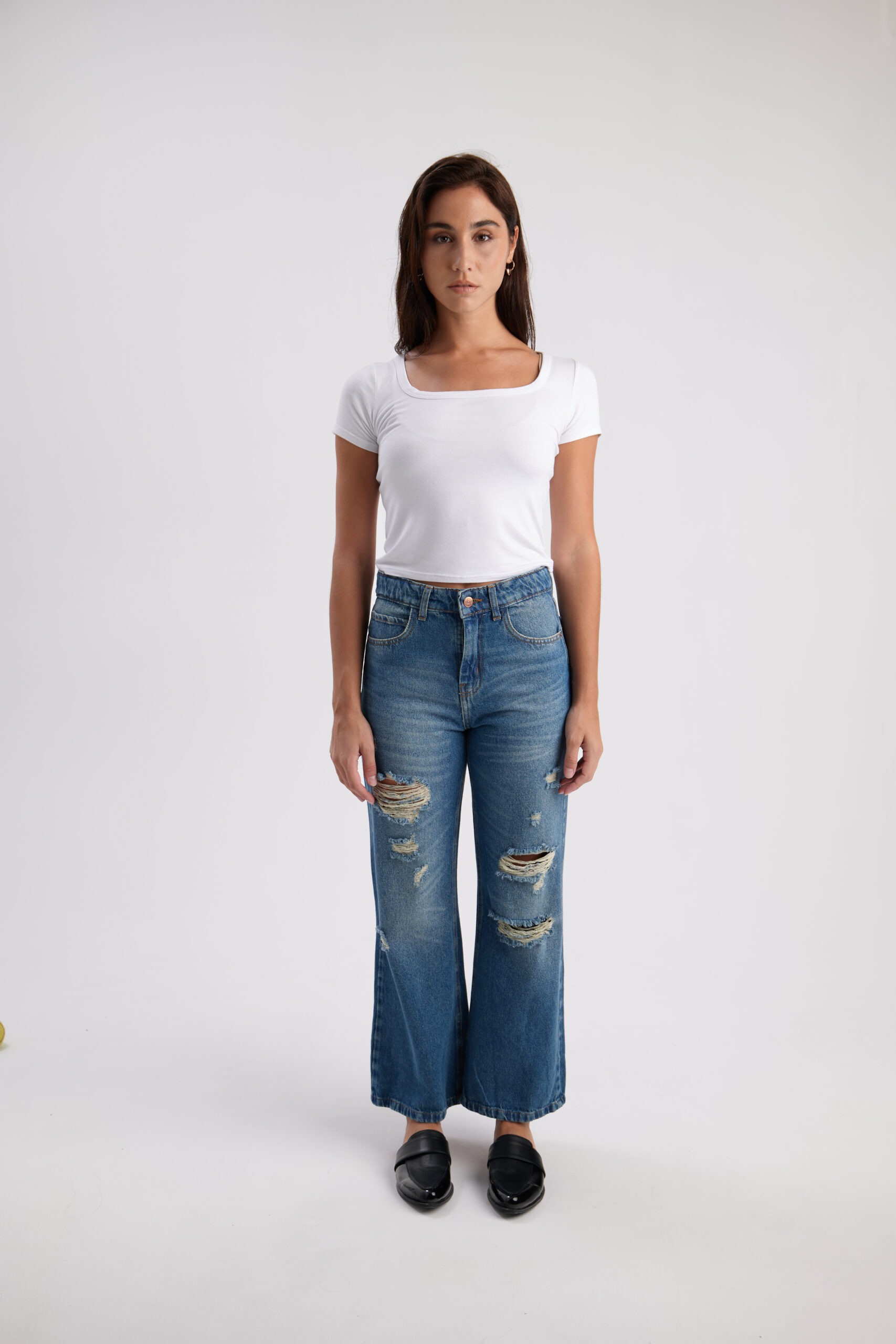 Pantalón Jean Wide Leg Angela Azul