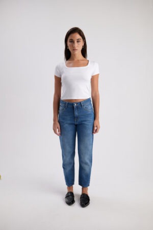 Pantalón Jean Momfit Dalla Azul - 38
