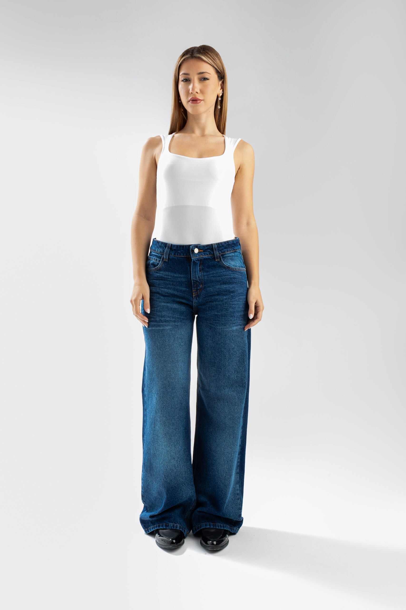 Pantalón Jean Wide Leg Bandalo Azul Localizado