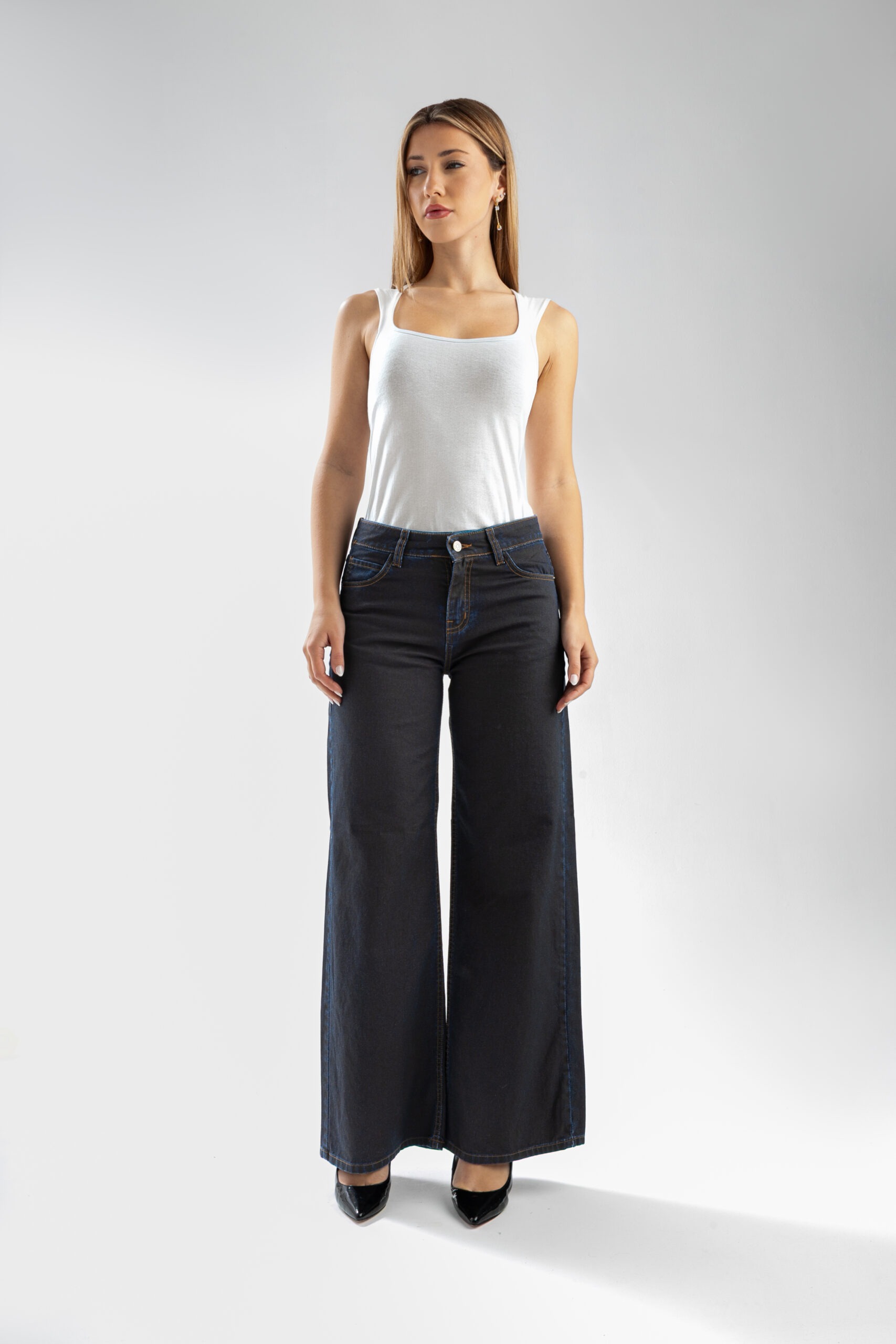 Pantalón Jean Wide Leg Debbie Negro