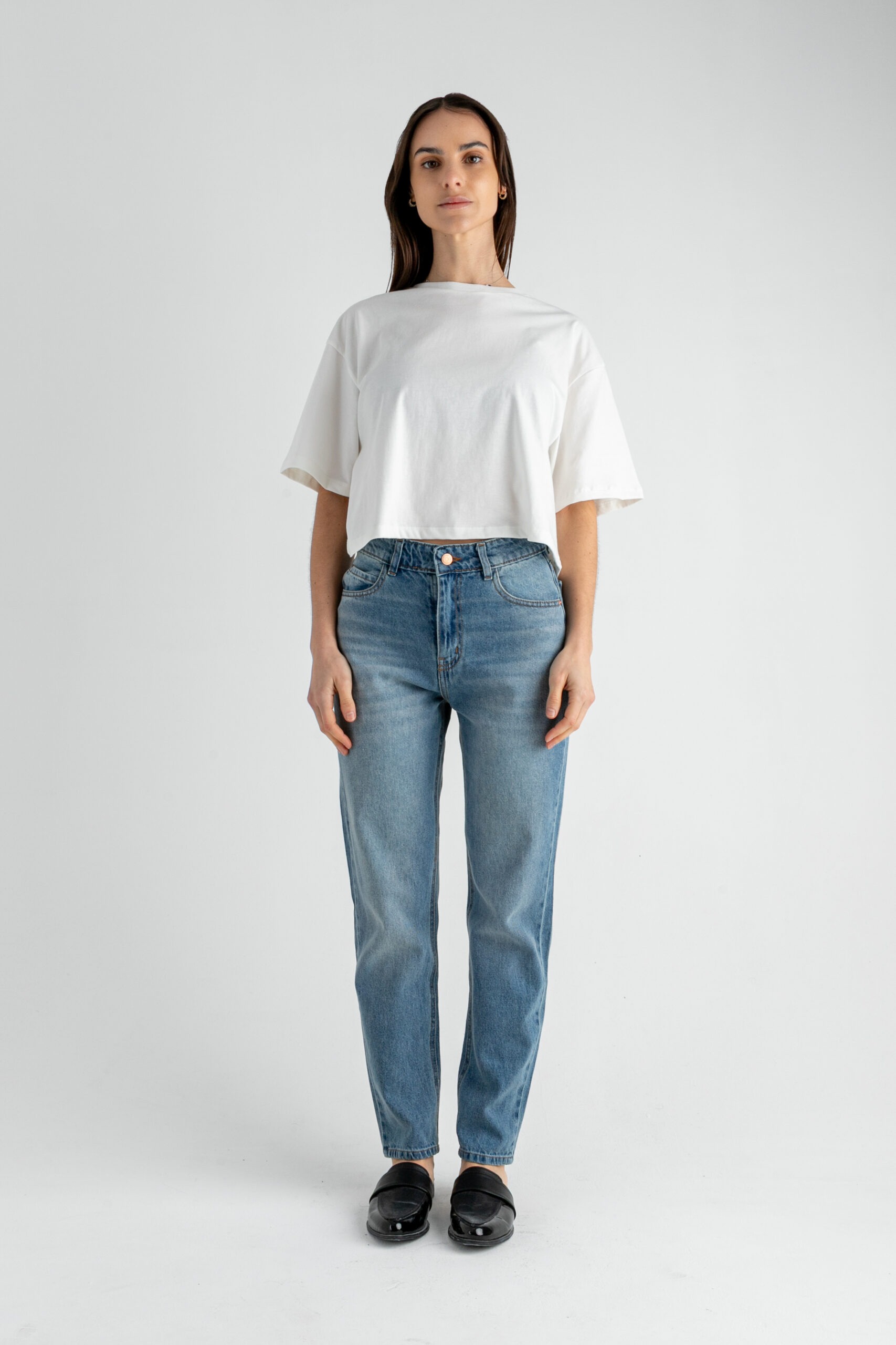 Pantalón Jean Momfit Cerati Azul Claro