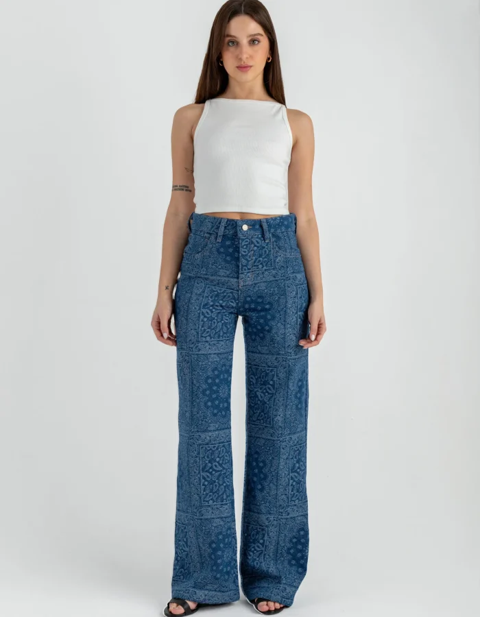 Pantalón Jean Wide Leg Andalus Azul