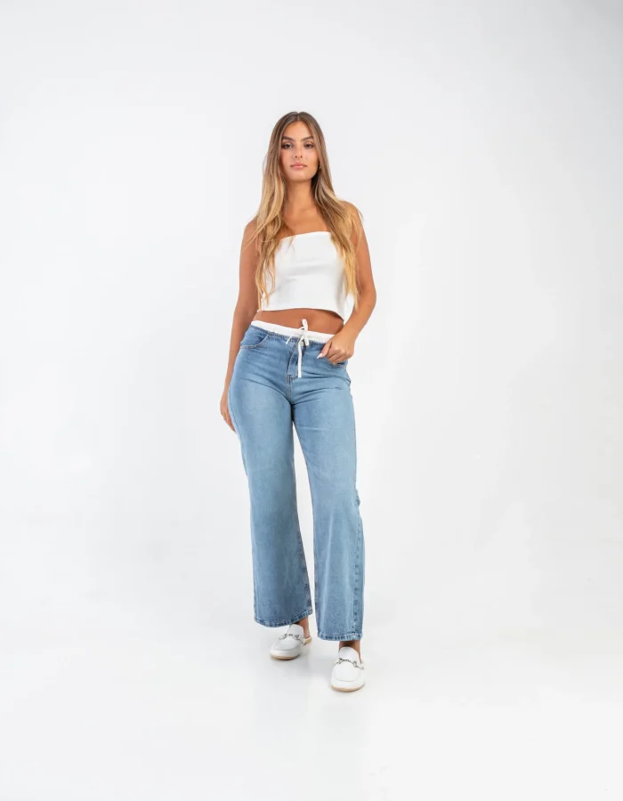 Pantalón Jean Recto Afrodita Celeste