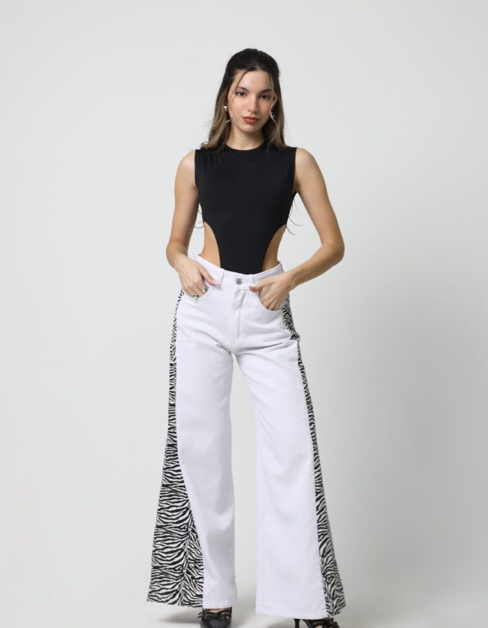 SUPER WIDE LEG ALBANIA BLANCO /CEBRA